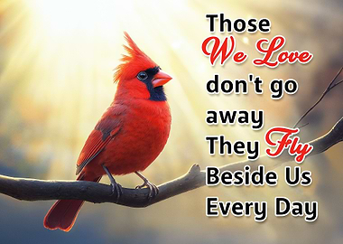 Red Cardinal & Memorial Sympathy Quote