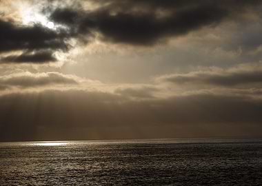Ocean Sunset with Clouds