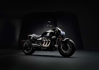 Black Triumph Rocket 3 Motorcycle