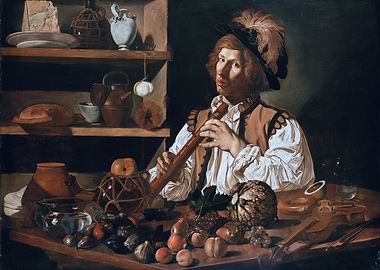 Young Man Playing Flute