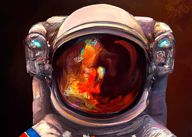 Astronaut Portrait oil painting