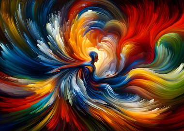 Abstract Figure in Swirling Colors