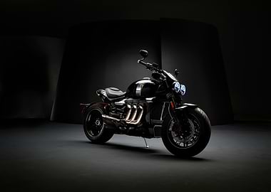 Black Triumph Rocket 3 Motorcycle