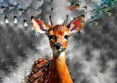 Fawn Watercolor Art