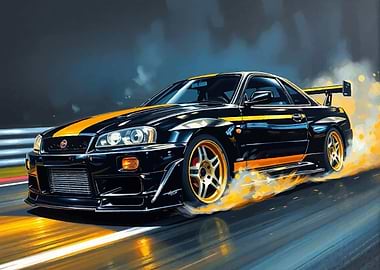 Nissan Skyline GT-R R34 Drift