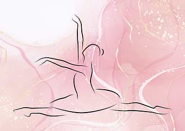Ballerina Line Art