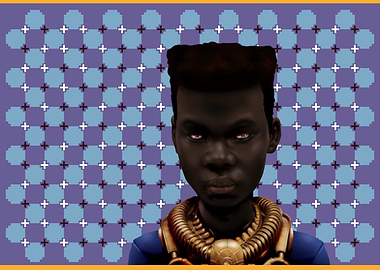 Blind: A Digital Portrait with Geometric Background