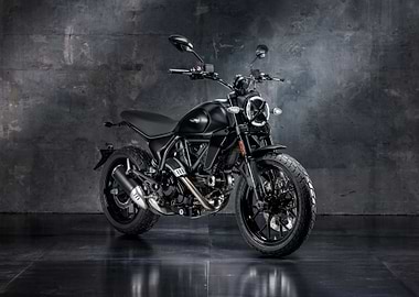 Black Ducati Scrambler Motorcycle