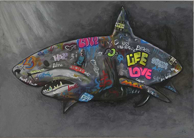 Shark Graffiti Art