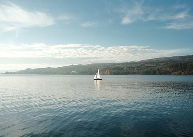 Sailboat on the Bodensee, Switzerland.
