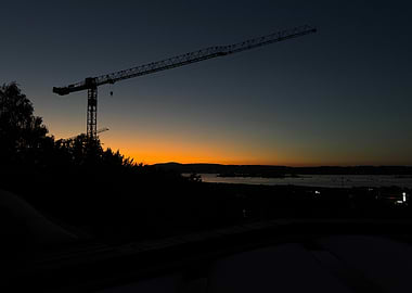 Construction Crane Sunset