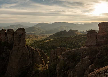 Mountainous Landscape at Sunset