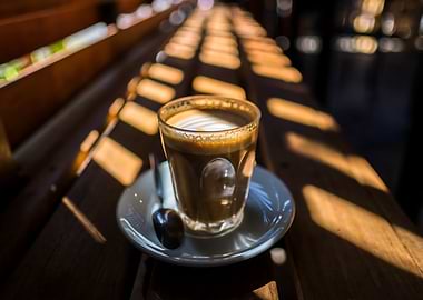 Coffee Latte in Sunlight