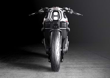 White Electric Motorcycle