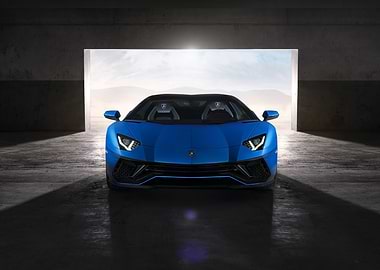 Blue Lamborghini Aventador