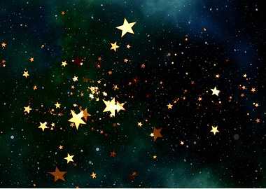 Golden Stars on Dark Sky