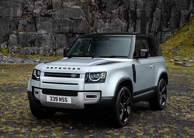 Silver Land Rover Defender