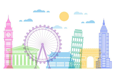 World Landmarks Skyline