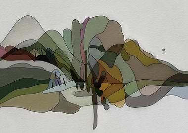 Abstract Mountain Landscape