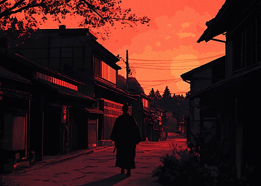 Silhouette in Japanese Street