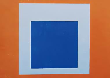 Blue Square Abstract Art