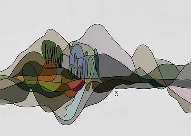 Abstract Mountain Landscape