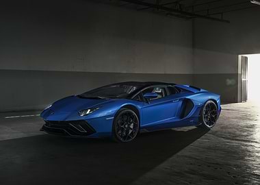 Blue Lamborghini Aventador