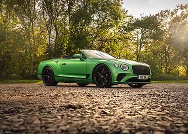 Green Bentley Continental GT Convertible