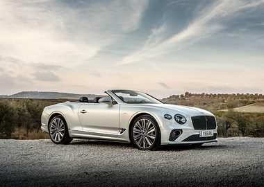 Silver Bentley Continental GT Convertible