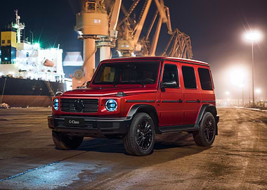 Red Mercedes G-Class SUV