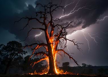 Lightning Strikes Tree