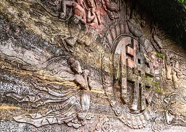 Stone Carving with Chinese Symbol