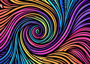 Abstract Swirling Rainbow