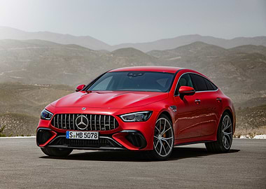Red Mercedes-AMG GT 4-Door Coupe