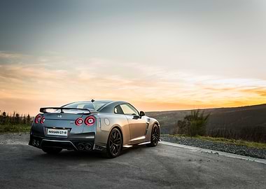Nissan GT-R at Sunset