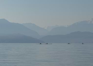 Rowing on a Calm Lake