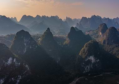 Karst Mountains at Sunset