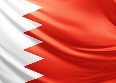 Bahrain Flag, realistic flag of bahrain