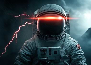 Astronaut with Red Eyes