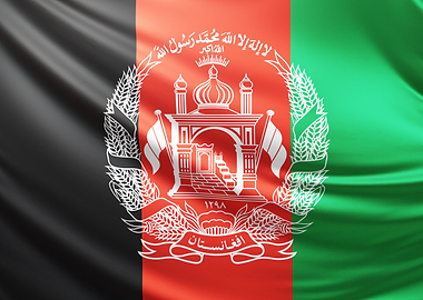 Afghan Flag, realistic flag of afghanistan