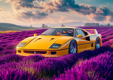 Ferrari F40 in Lavender Field