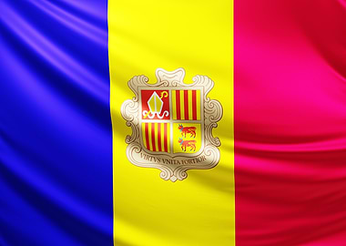 Andorra Flag, realistic flag of andorra