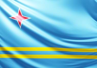 Aruba Flag, realistic flag of aruba