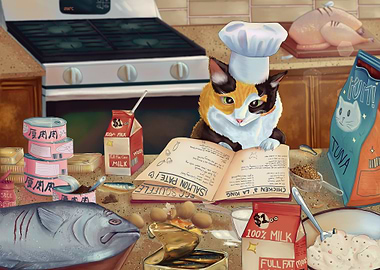 Cat Chef in the Kitchen