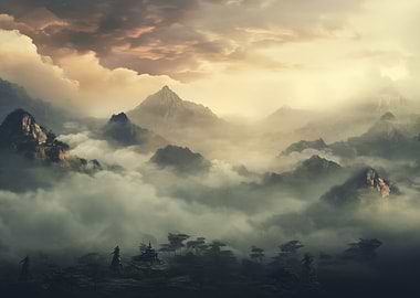 Misty Mountain Landscape