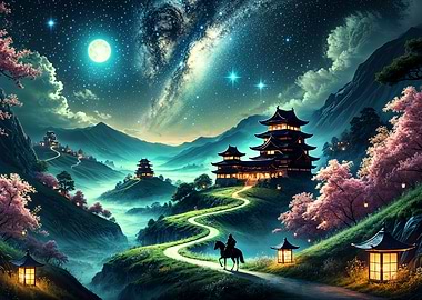 Nighttime Fantasy Landscape