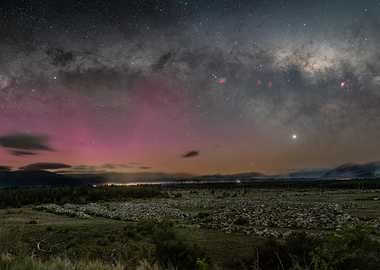 Milky Way and Aurora Australis over Twizel