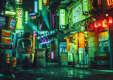 Cyberpunk City Street