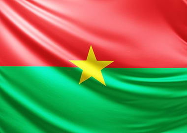 Burkina Faso Flag, realistic flag of Burkina
