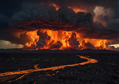 Volcanic Lightning Storm